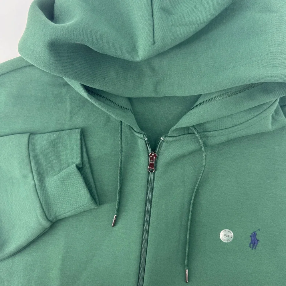 Polo Ralph Lauren Full Zip Hoodie Mens 4XLT Green Double Knit Pony Logo 9623